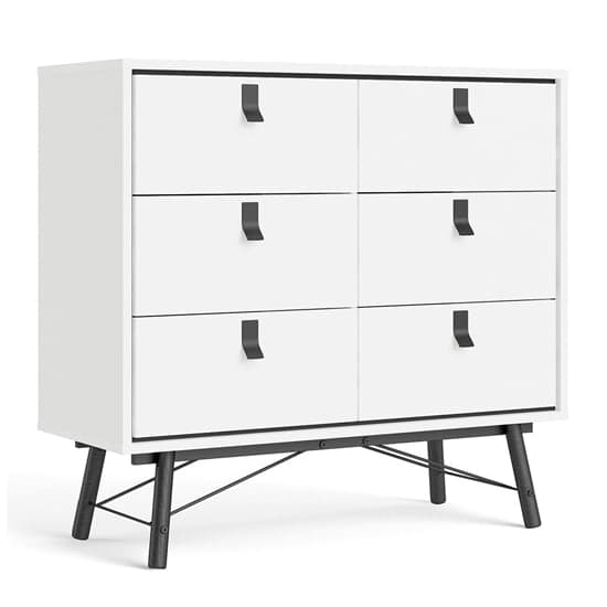 Rynok Wooden Chest Of Drawers In Matt White With 6 Drawers_2