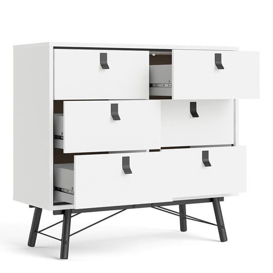 Rynok Wooden Chest Of Drawers In Matt White With 6 Drawers_3