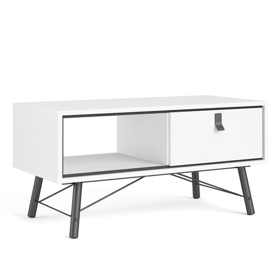Rynok Wooden Coffee table In Matt White With 1 Drawer_3