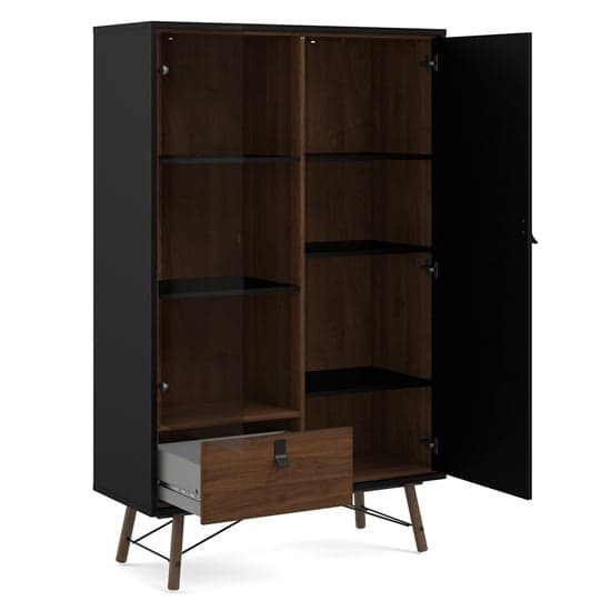 Rynok Wooden Display Cabinet In Matt Black Walnut_3