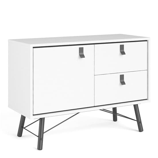 Rynok Wooden Sideboard In Matt White With 2 Doors And 1 Drawer_2