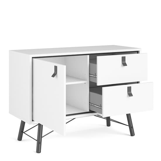 Rynok Wooden Sideboard In Matt White With 2 Doors And 1 Drawer_3