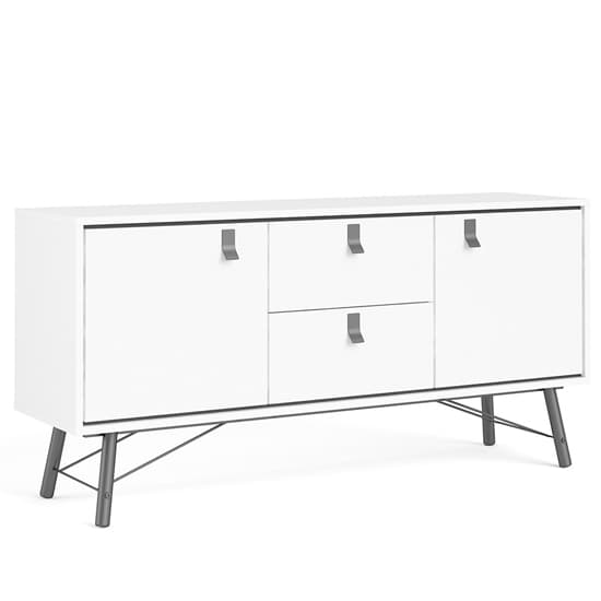 Rynok Wooden Sideboard In Matt White With 2 Doors And 2 Drawer_3