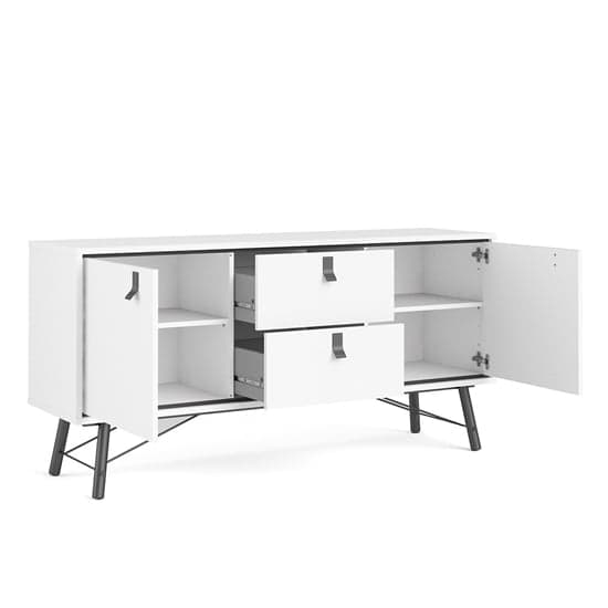 Rynok Wooden Sideboard In Matt White With 2 Doors And 2 Drawer_4