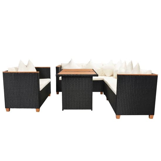 Ryton Rattan 5 Piece Garden Lounge Set With Cushions In Black_4