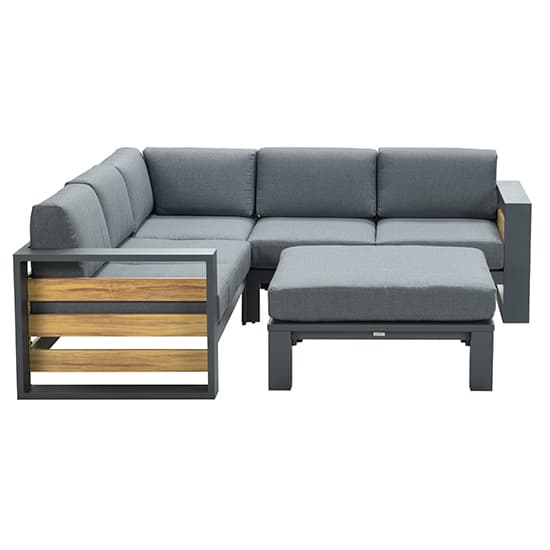 Saar Corner Lounge Set In Mystic Grey With Carbon Black Frame_3