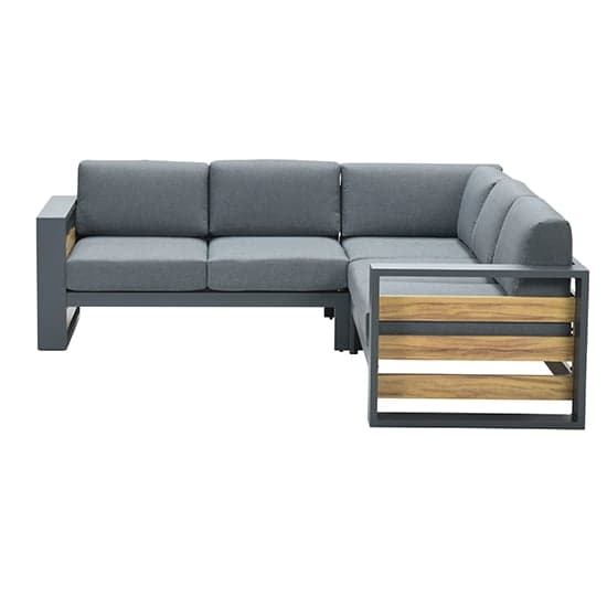 Saar Fabric Corner Sofa In Mystic Grey With Carbon Black Frame_2