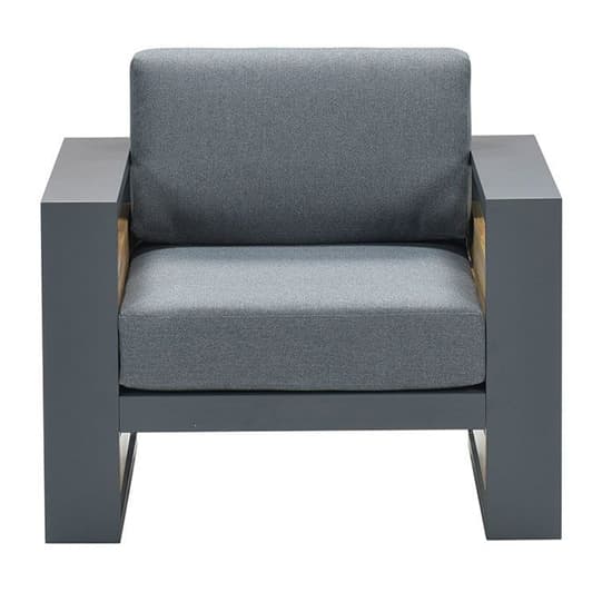 Saar Lounge Armchair In Mystic Grey With Carbon Black Frame_2