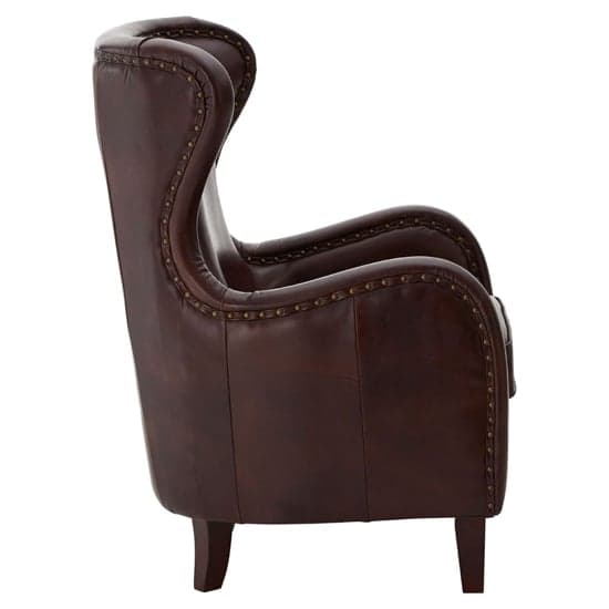 Sadalmelik Upholstered Faux Leather Armchair In Brown_4