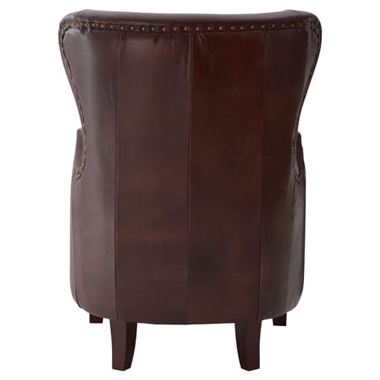 Sadalmelik Upholstered Faux Leather Armchair In Brown_5