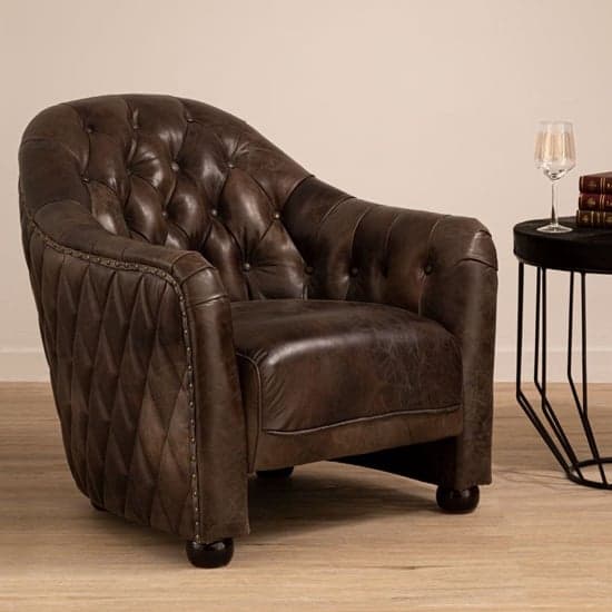 Sadalmelik Upholstered Faux Leather Armchair In Grey_1