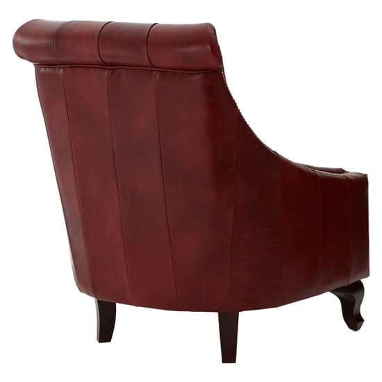 Sadalmelik Genuine Leather Armchair In Red_5