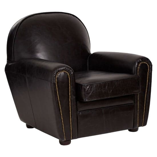 Sadalmelik Upholstered Faux Leather Classic Armchair In Black_1