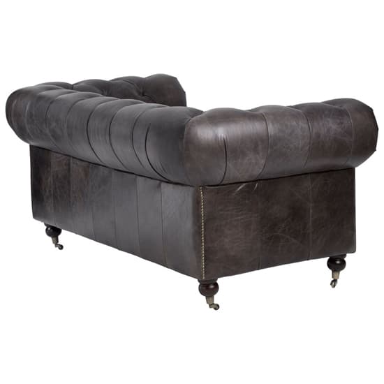 Sadalmelik Upholstered Leather 2 Seater Sofa In Dark Grey_5