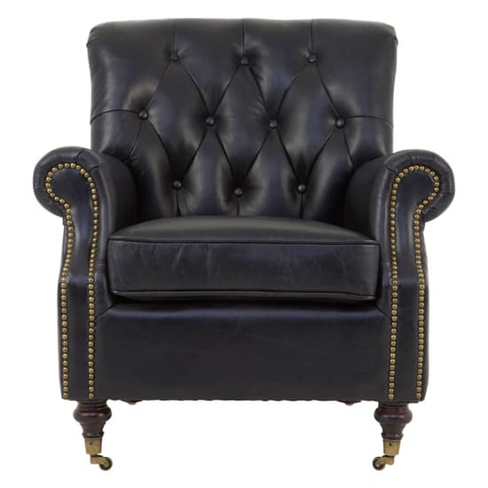 Sadalmelik Upholstered Leather Armchair In Black_3