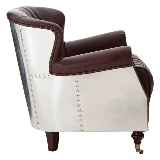 Sadalmelik Upholstered Leather Armchair In Brown_3