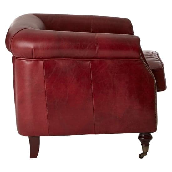 Sadalmelik Upholstered Leather Armchair In Red_3