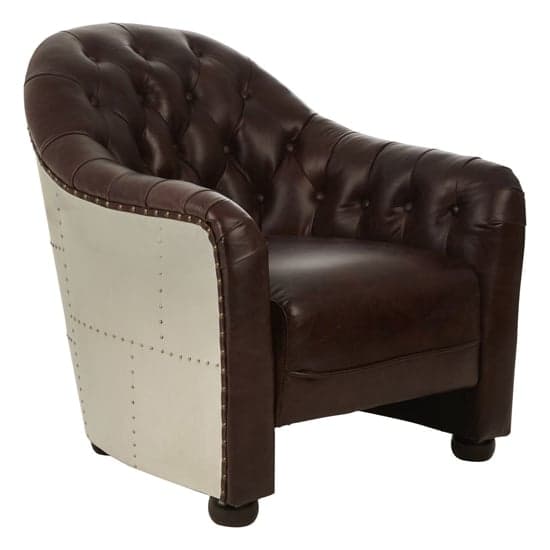 Sadalmelik Upholstered Leather Classic Armchair In Brown_1