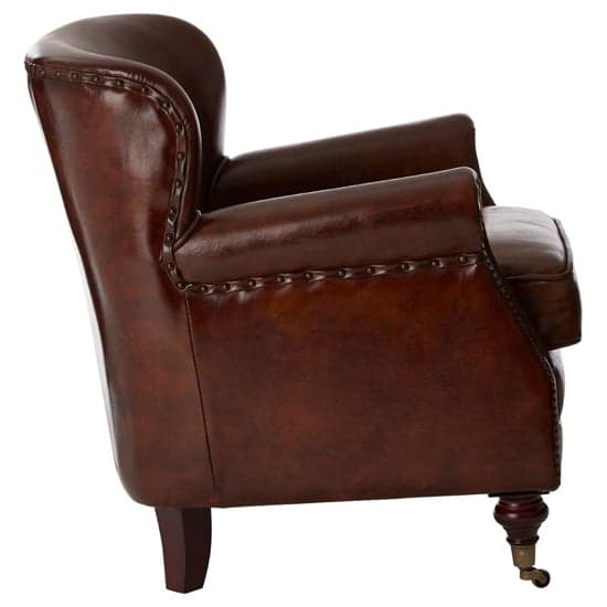 Sadalmelik Upholstered Leather Classic Armchair In Mocha Brown_3