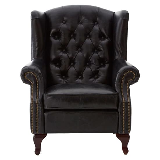 Sadalmelik Upholstered Leather Scroll Armchair In Black_2