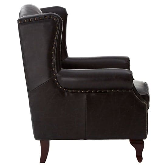 Sadalmelik Upholstered Leather Scroll Armchair In Black_3