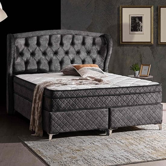 Safran King Size Storage Bed In Grey Marvel Fabric_1