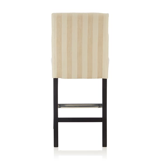 Saftill Cream Fabric Fixed Bar Stools With Black Legs In Pair