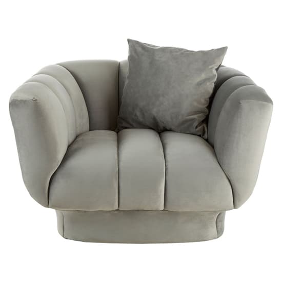 Sagarmatha Upholstered Velvet Armchair In Light Grey_3
