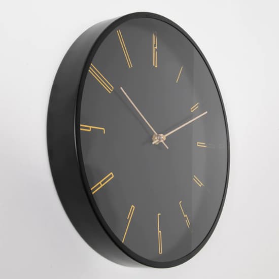 Salado Round Modern Analogue Wall Clock In Black_2