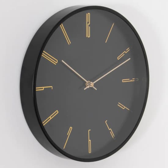 Salado Round Modern Analogue Wall Clock In Black_3