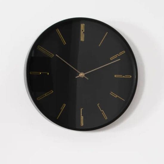 Salado Round Modern Analogue Wall Clock In Black_1