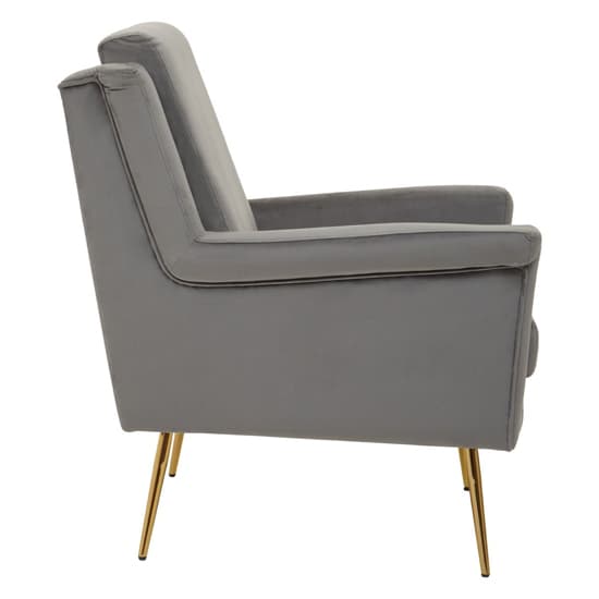 Salami Velvet Upholstered Armchair In Grey_3