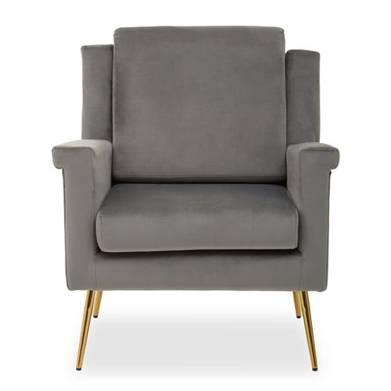 Salami Velvet Upholstered Armchair In Grey Furniture in Fashion