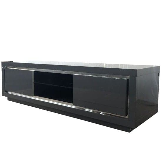 Spalding Modern TV Stand In Grey High Gloss With LED_2