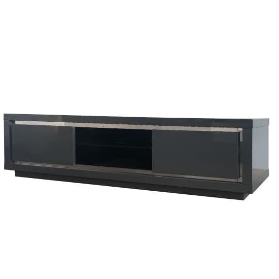 Spalding Modern TV Stand In Grey High Gloss With LED_3
