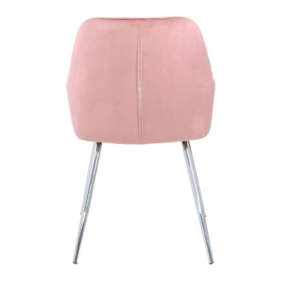 Salford Rose Pink Velvet Dining Chairs In Pair Furniture in Fashion