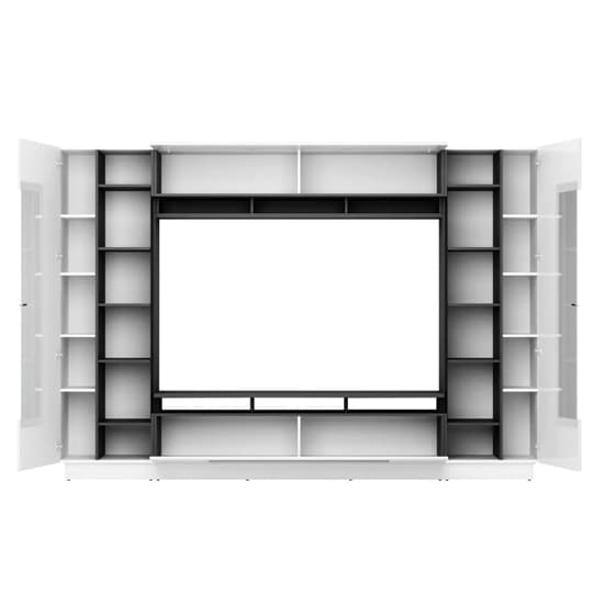 Salina High Gloss Entertainment Unit In White With LED Lighting