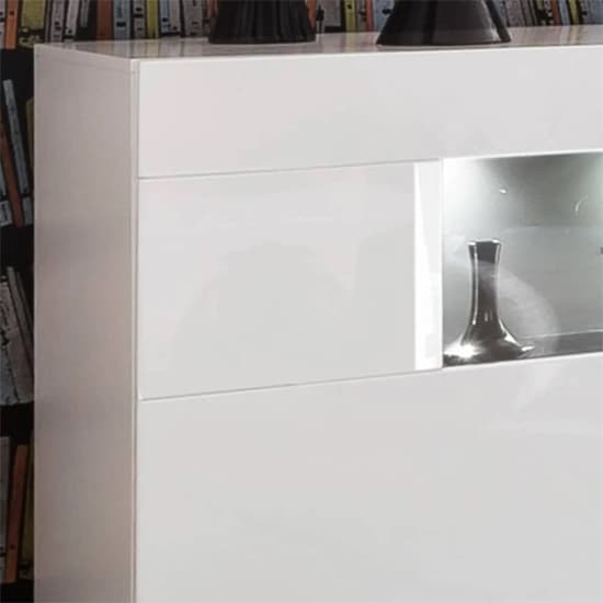 Salina High Gloss Sideboard 3 Doors In White With LED Lighting_4