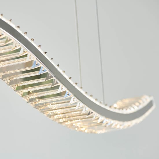 Salina LED Linear Ceiling Pendant Light In Polished Chrome_4