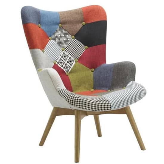 Salona Fabric Lounge Chaise Armchair In Multicolored_3