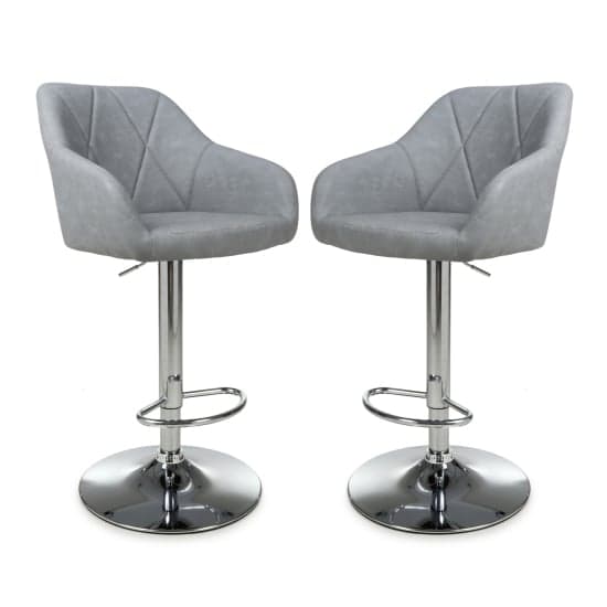 Salta Light Grey Leather Effect Bar Stools In Pair_1