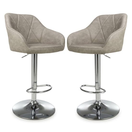 Salta Mink Leather Effect Bar Stools In Pair Furniture in Fashion