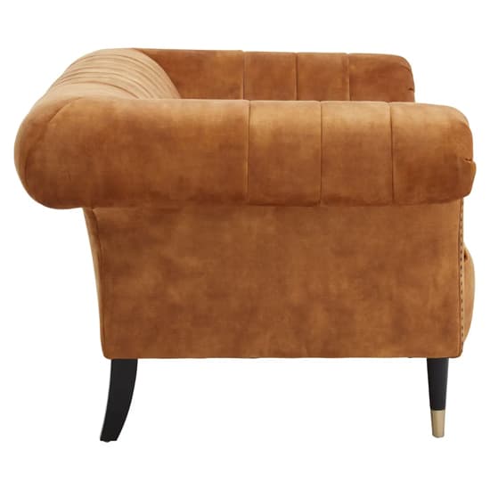 Salta Velvet 2 Seater Sofa In Gold With Pointed Legs_3