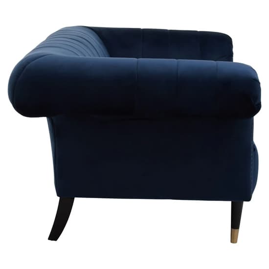 Salta Velvet 2 Seater Sofa In Midnight Blue With Pointed Legs_3