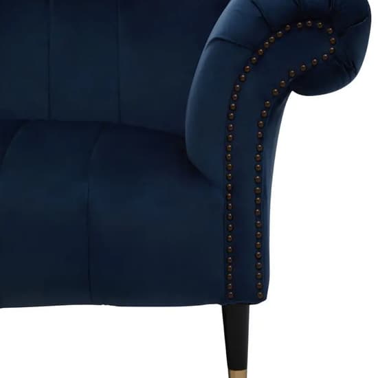 Salta Velvet 2 Seater Sofa In Midnight Blue With Pointed Legs_5