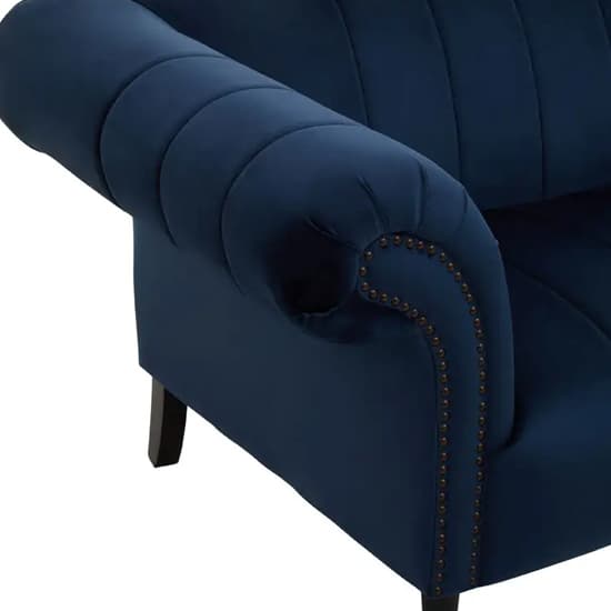 Salta Velvet 2 Seater Sofa In Midnight Blue With Pointed Legs_6