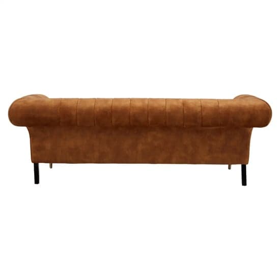 Salta Velvet 3 Seater Sofa In Gold With Pointed Legs_4