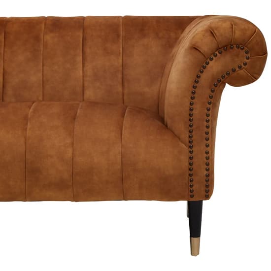 Salta Velvet 3 Seater Sofa In Gold With Pointed Legs_5