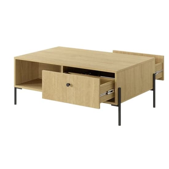 Salta Wooden Coffee Table With 2 Drawers In Salta Oak_2