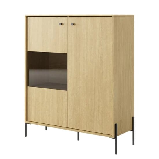 Salta Wooden Display Cabinet With 2 Doors In Salta Oak With LED_2